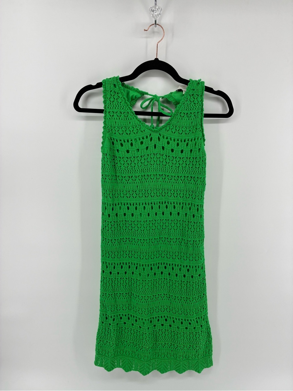 Bright Green Crochet Tank Dress